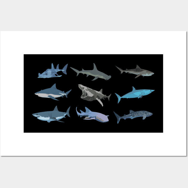 Various Sharks Wall Art by NorseTech